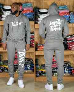 Trajes de sudor ecológicos informales de invierno para hombre superventas de calidad premium Color sólido 100% algodón transpirable cómodo - Product Image 2