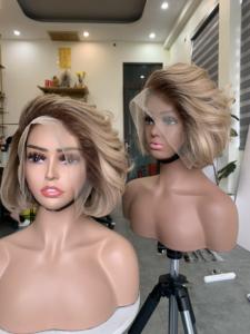 Peluca Pixie Rubia Mixta al por Mayor con Raíces Oscuras, Extensiones de Cabello Humano Remy Virgen Vietnamita - Product Image 2