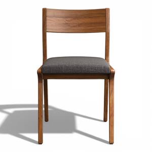 Chaise de salle à manger en teck massif de style moderne du milieu du siècle avec coussin de siège en tissu rembourré pour restaurant et salle à manger à domicile - Product Image 5