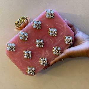 Mode luxe femmes résine soirée pochette sac à main pour mariage résine pochette artisanat chaînes sangles - Product Image 3