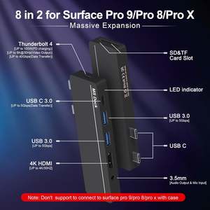 อุปกรณ์เสริมสำหรับ HDMI HUB 100W USB C Thunderbolt 4 (แสดงผล + 40Gbps + PD) USB C Audio 2 * USB - Product Image 4