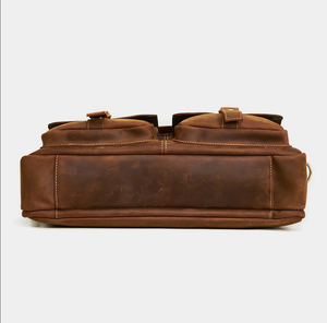 El mejor precio para el maletín suave de cuero genuino Vintage para computadora portátil Multi-Bolsillo Durable Peso ligero Impermeable Característica Unisex - Product Image 5