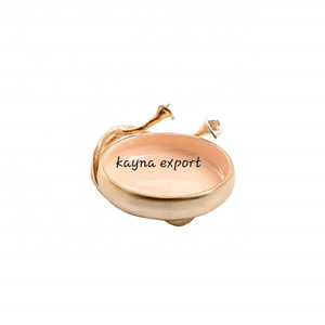 Tazón chapado en oro decorativo para hotel y boda con acabado esmaltado, tazón de sopa de diseñador de rama de metal elegante para hotel - Product Image 1