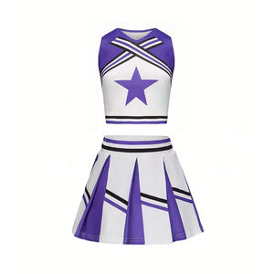 Uniformes de porristas con logotipo personalizado, conjunto de poliéster blanco sin mangas, nuevo estilo, práctica escolar, servicio OEM - Product Image 3