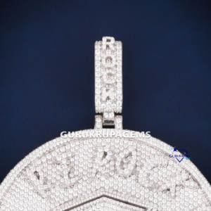 Dernier pendentif hip hop pour hommes et femmes fabriqué en argent sterling 925 avec diamants moissanite de haute qualité VVS Clarity - Product Image 2