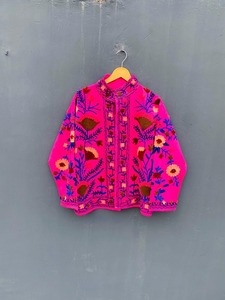 เสื้อแจ็กเก็ตกำมะหยี่ทำด้วยมือเสื้อโค้ทปักลายดอกไม้สไตล์ Boho suzani แจ็คเก็ตผ้าฝ้ายฤดูหนาว - Product Image 2