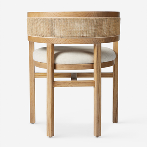 Silla de comedor Kairi 2307105 estilo moderno con respaldo de barril y paneles de caña elegancia atemporal para uso en apartamentos - Product Image 4