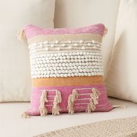Nouvelles housses de coussin marocaines bio, design personnalisé, couleurs pastel, coton naturel, 45x45 cm, carrées, nouées à la main, tissées, pour hôtel