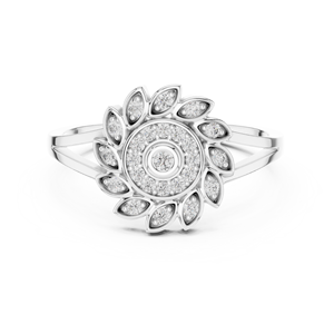 18K Moissanite and <b>CZ</b> <b>Ring</b> in Silver for Daily Wear - Product Image 3