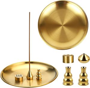 Nouveau support de bâton d'encens en laiton brûleur de support avec attrape-cendres pour Puja Ramadan Dhoop Agarbatti Batti support plaque décoration de la maison - Product Image 4