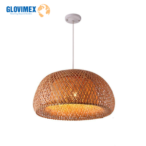 Rustic Bamboo Handmade Lampshade Frame Chandelier Durable Safe Eco-Friendly Kitchen Space Organizer - Product Image 1