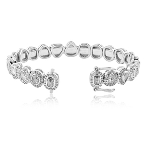 Bracelet en argent et diamant 925 fait à la main, bijoux à la mode et ouvrable par Metarock Jewelry - Product Image 4