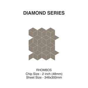 Tile Tone Trend 48mm Rhombus Diamond Full body vitrified Ceramic <b>mosaic</b> tiles Glossy For Boundary walls Compound Exterior Walls - Product Image 2