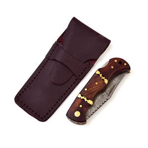 Cuchillo plegable para acampar de Damasco hecho a medida, cuchillo de bolsillo multifuncional portátil de Damasco con mango personalizado disponible - Product Image 2
