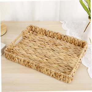 Eco-Friendly <b>Water</b> Hyacinth Tray - Handmade Rectangular Basket for Elegant Tabletop Organization, Natural Rustic Decor - Product Image 6
