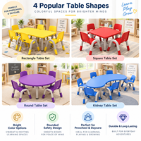 Ensembles de tables et de chaises colorées pour enfants d'âge préscolaire, meubles de classe en plastique pour garderies, jardins d'enfants, salles d'activités éducatives