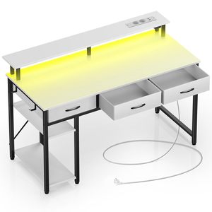 <span class=keywords><strong>Mesa</strong></span> de Computadora Moderna Ajustable para Juegos con Iluminación LED, Soporte de Exhibición con 2 Ganchos, 120x47x90.5 <span class=keywords><strong>cm</strong></span> - Product Image 1