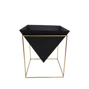 Lot de 2 jardinière décorative en fer pour salon avec support en laiton plaqué Pot de fleur pour la maison, les hôtels et la décoration de jardin - Product Image 2