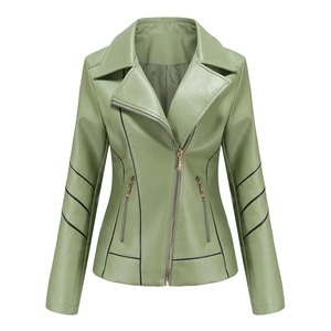 Veste courte en cuir Pu mince pour femmes nouveau Style moto vêtements printemps automne souhait commerce transfrontalier en cuir véritable - Product Image 4