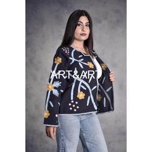 เสื้อแจ็กเก็ตผ้าคอตตอนปักลายสำหรับผู้หญิงชุดเดินชายหาดสไตล์โบฮีเมียนเสื้อโค้ทผ้าฝ้ายสำหรับเพื่อนเจ้าสาว - Product Image 4