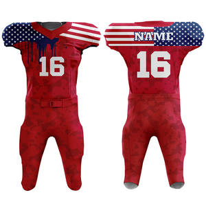 Uniforme de football américain en gros d'usine Conception de logo personnalisé Vêtements de sport en polyester Maillot de nom d'équipe respirant à manches courtes - Product Image 5