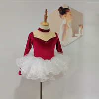Robe tutu de ballet rouge en velours pour enfants et filles de bonne qualité