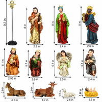 Ensemble de 11 figurines religieuses en résine pour le crèche, la Sainte Famille, Jésus, décorations de table de Noël catholique OEM ODM
