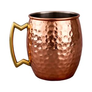 Mule de Moscou en cuivre martelé en acier inoxydable pour propriétaires de bar pour cocktails et boissons Logo personnalisé écologique - Product Image 1