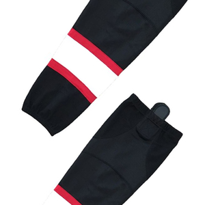 Calcetines de Hockey sobre Hielo Personalizados de Punto, Calcetines Calentadores de Piernas de Hockey Ajustados, Calcetines de Hockey sobre Hielo de Malla a Rayas para Jóvenes en Venta - Product Image 2