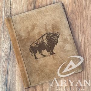 Top Quality Customized Suede <b>Leather</b> Laser Engraved Business Portfolio File <b>Folder</b> A4 <b>Document</b> <b>Folder</b> Binders With Card Holders - Product Image 1