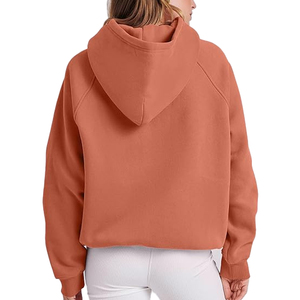 Sweat à capuche femme Vintage lourd qualité coton mélange polyester imprimé personnalisé surdimensionné à capuche décontracté brodé tricoté - Product Image 3