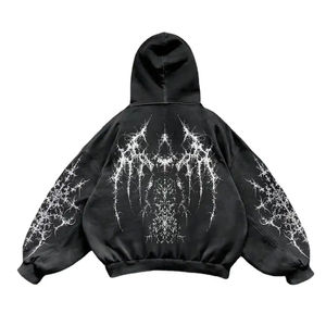 2025 Venta caliente 100% sudaderas con capucha de algodón para hombres básicos algodón mezclado serigrafía con capucha Color Panel Street Wear Sudadera con capucha Regular - Product Image 2