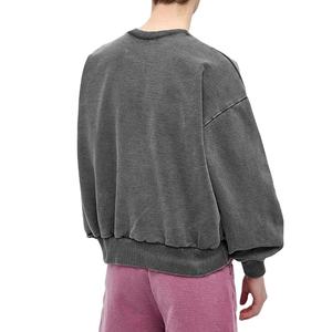 Sweat-shirts pour hommes en coton épais 400 g/m² de haute qualité, personnalisables avec logo, effet délavé, col rond, vente en gros, MADE BY BS 2026 - Product Image 4