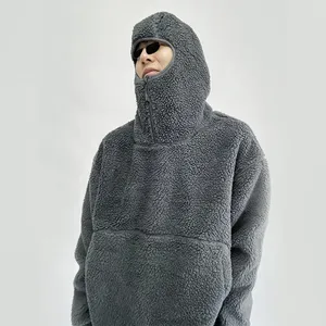 OEM de alta calidad personalizado 100% algodón polar ecológico 380g Ultra suave cálido invierno Sherpa Sudadera con capucha para hombre - Product Image 3