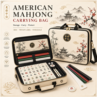 Sac de transport personnalisé pour Mahjong américain, étui de rangement rembourré pour tuiles et supports, vente en gros, OEM, marque privée