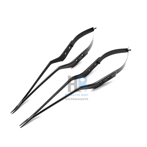 Ensemble de forceps chirurgicaux microscopiques manuels Yasargil 18,5 cm/22,5 cm, forme baïonnette, instruments en acier inoxydable, certifiés CE Classe I - Product Image 2