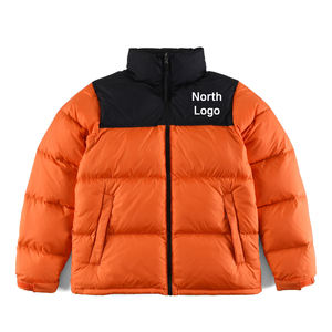 Veste matelassée en toile d'hiver de qualité supérieure, épaisse, isolée, chaude, imperméable, col montant, logo frontal, streetwear unisexe - Product Image 6
