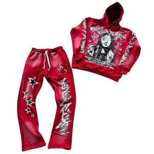 Vente en gros de survêtements délavés à l'acide noir avec logo imprimé personnalisé pour hommes Streetwear survêtements très exigeants pour l'hiver respirant - Product Image 5