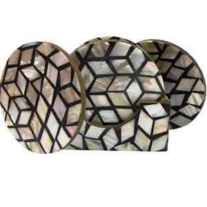 ถาดรองแก้วแม่มุกแบบทำมือดีไซน์ใหม่อุปกรณ์บนโต๊ะอาหารแผ่นรองถ้วยชากาแฟ - Product Image 3