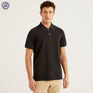 100% algodón de estilo sólido para hombre para polo con bordado informal de manga corta ropa de golf tacto formal hecho de tela de Jersey - Product Image 3