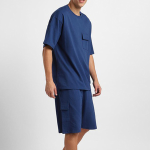 Streetwear décontracté grande taille pour hommes, ensemble short deux pièces, ensemble t-shirt et short deux pièces pour l'été - Product Image 5