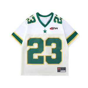 Maillot de football américain et de rugby unisexe personnalisé maille respirante avec numéro de nom d'équipe brodé maillot de football américain court - Product Image 1