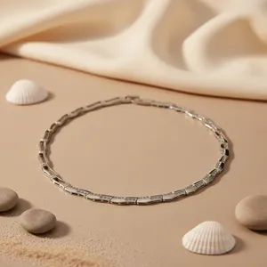 Collier chaîne tibétaine en argent, style classique, bijoux unisexe, alliage plaqué argent - Product Image 3