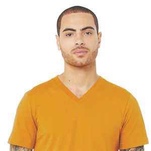 Venta al por mayor de los hombres de verano suelta Camiseta de algodón con cuello en V de manga corta transpirable serigrafiado tejido de punto liso diseño liso - Product Image 4