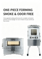 Poêle à bois portable en acier inoxydable avec four, chauffage de camping extérieur, cuisinière multifonctionnelle