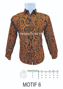 Premium Quality Men's Batik Fashion <b>Shirt</b> 100% Cotton Long Sleeve Solid Anti-Wrinkle Eco-Friendly Classic Casual Style Indonesia - Product Image 2