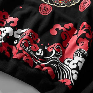 Custom Embroidery and Screen Printing Vintage <b>Hoodies</b> Gray <b>Black</b> French Terry <b>Oversized</b> Heavyweight men's hoodieshoodies men - Product Image 6