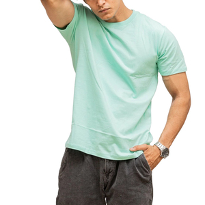 Camiseta de Manga Corta para Hombre, Cuello Redondo, Color Verde Menta, Corte Regular, 100% Algodón Jersey, Trackstar OEM, Marca Privada TSI-G05-P0302 - Product Image 4