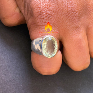 Anillo Loman para hombre, piedras preciosas naturales, latón plateado, piedra oxidada, chapado en rodio, joyería de cristal fino al por mayor - Product Image 6