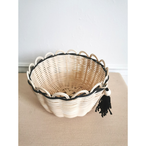 Panier de rangement de style minimaliste écologique tissé à la main en rotin, paniers de fruits pour la décoration de la maison, décor de cuisine - Product Image 1